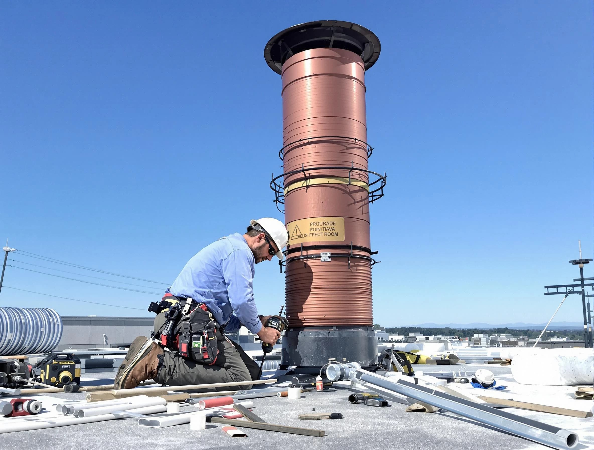 Installed chimney liner by Wayne Chimney Sweep in Wayne, NJ