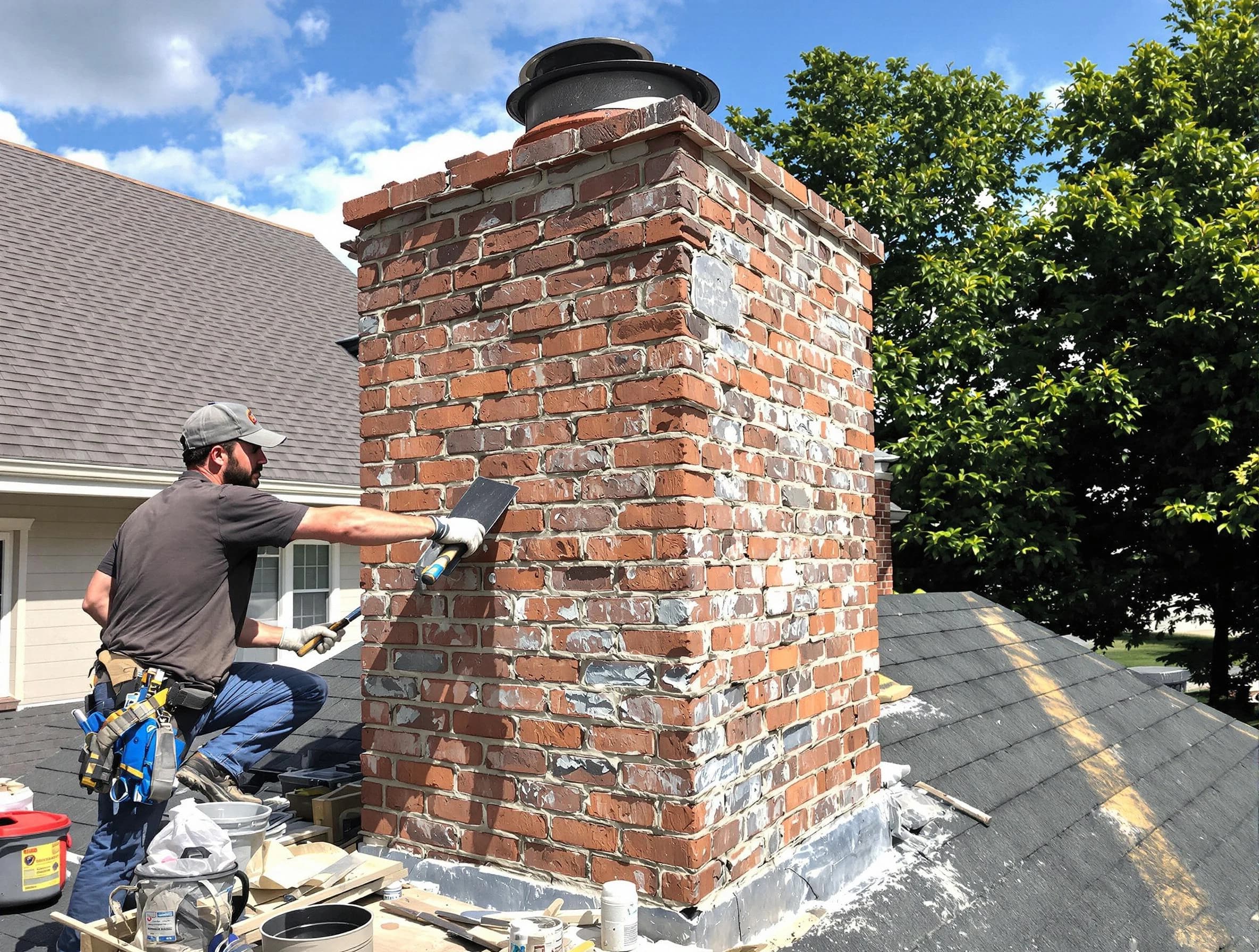 Completed chimney rebuild by Wayne Chimney Sweep in Wayne, NJ