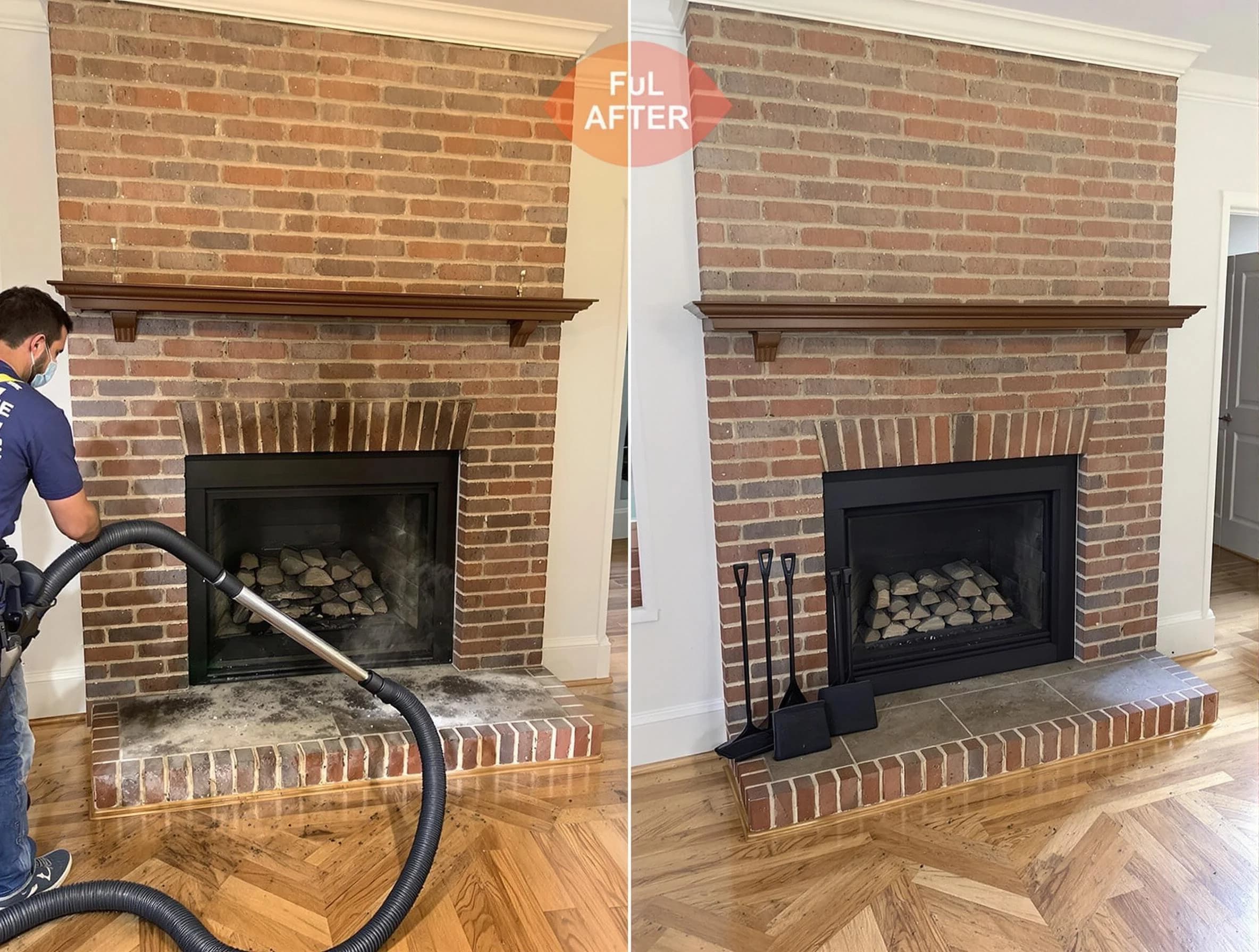 Wayne Chimney Sweep carefully sanitizing a fireplace in Wayne, NJ