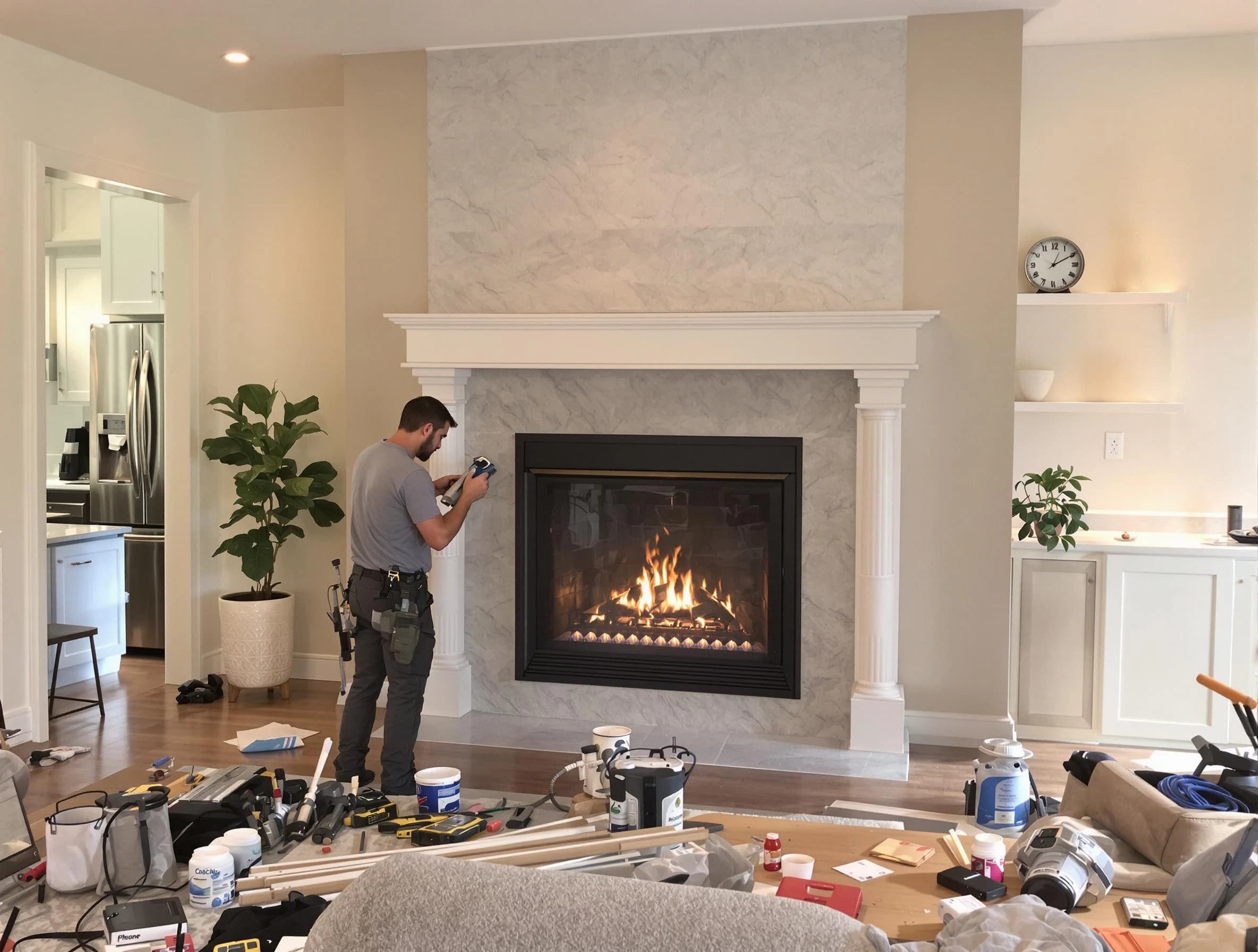 Newly installed fireplace by Wayne Chimney Sweep in Wayne, NJ