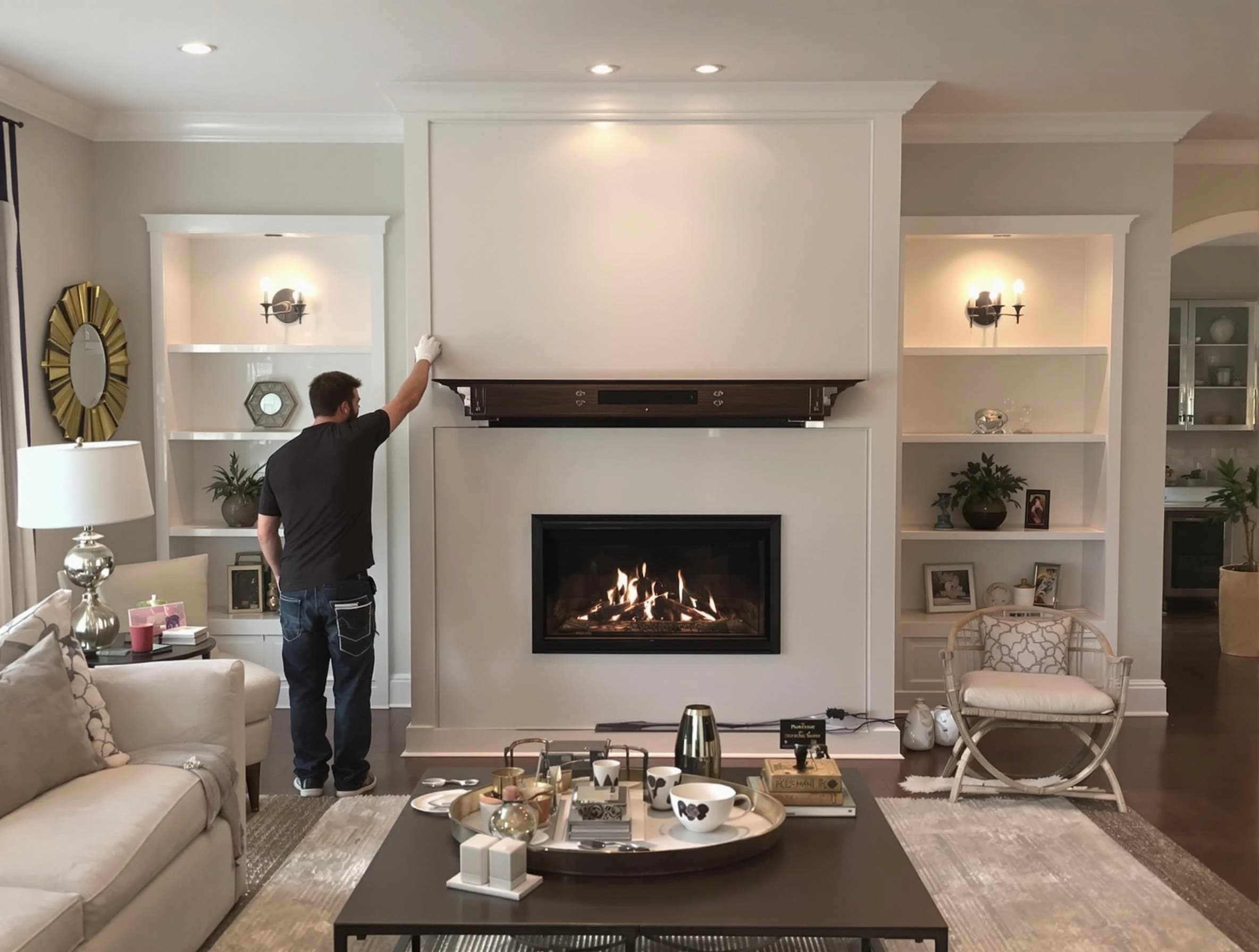 Wayne Chimney Sweep installing a new fireplace in Wayne, NJ
