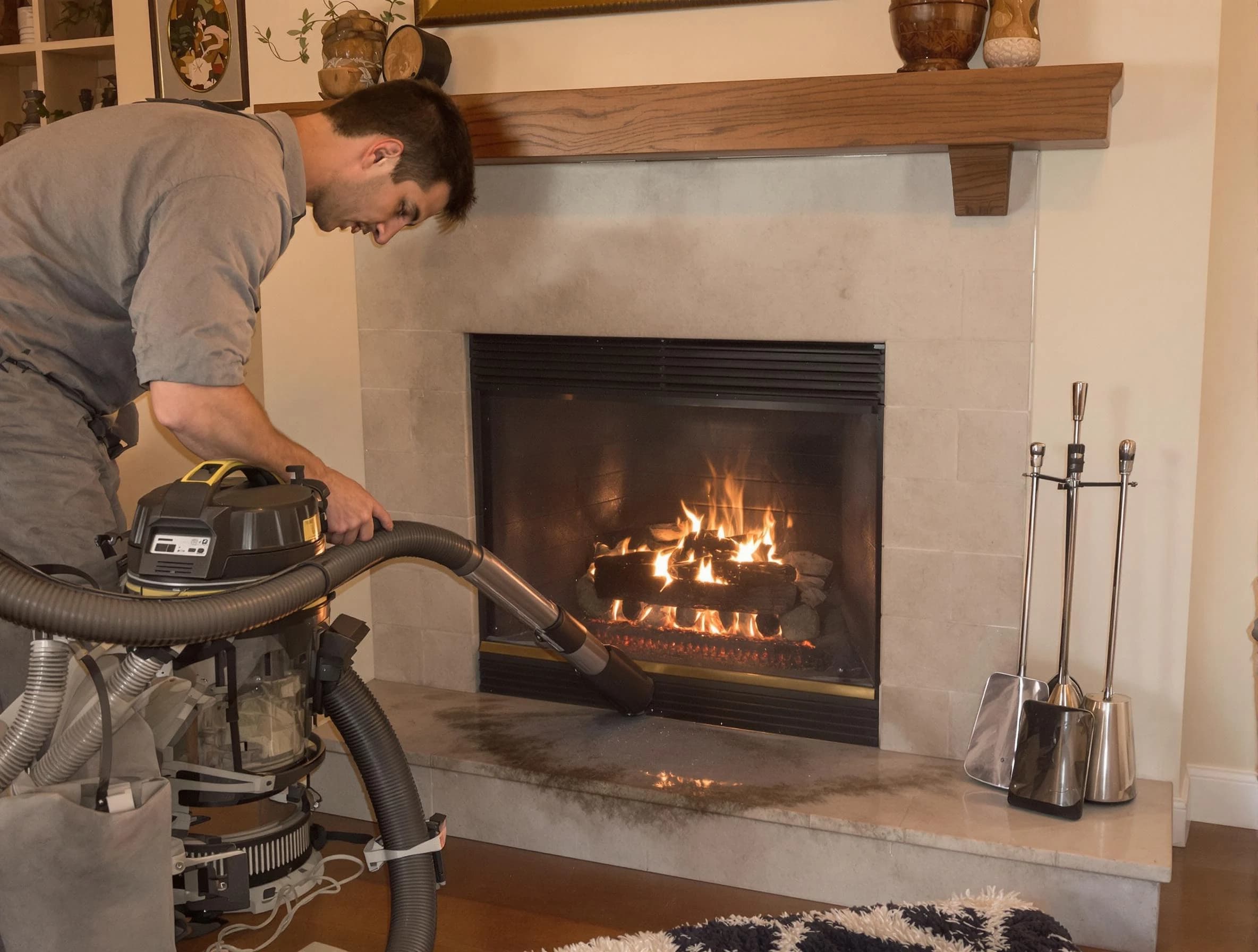 Routine fireplace upkeep by Wayne Chimney Sweep in Wayne, NJ
