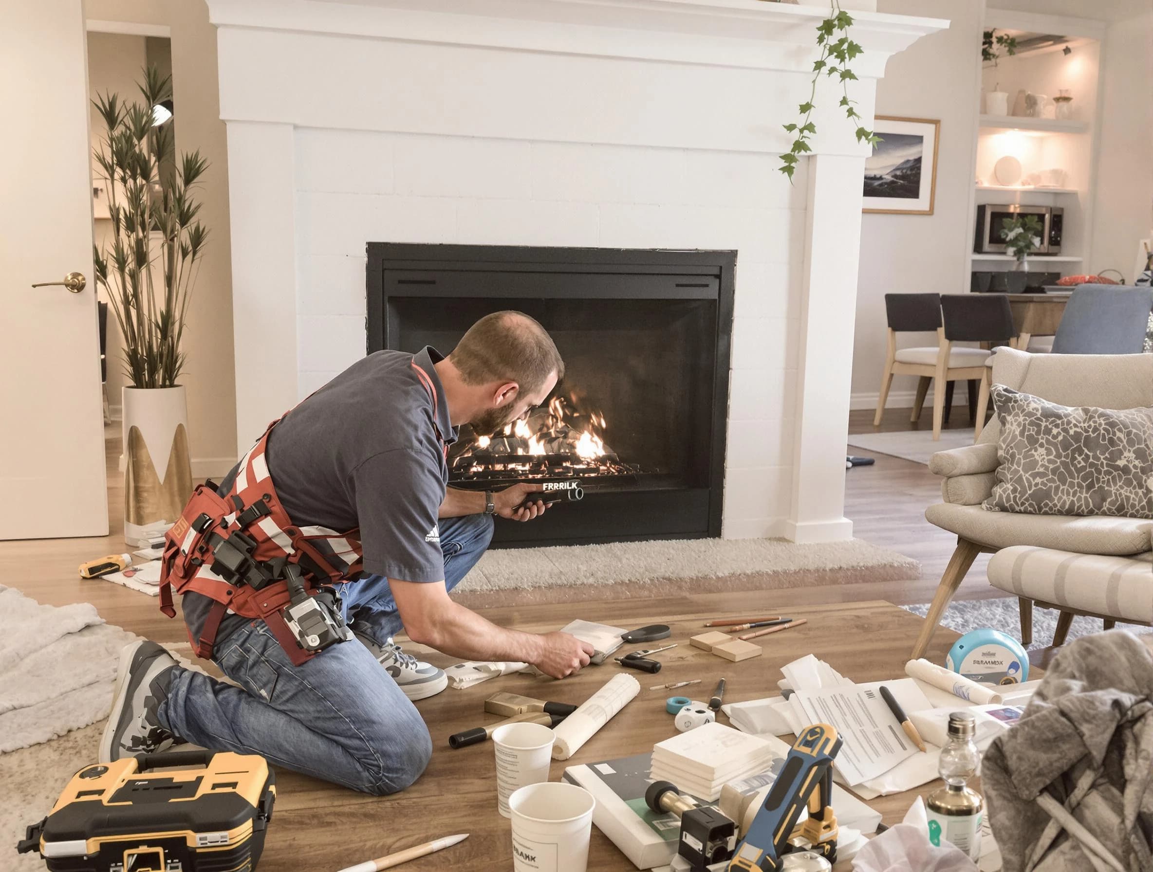 Wayne Chimney Sweep performing fireplace repair in Wayne, NJ