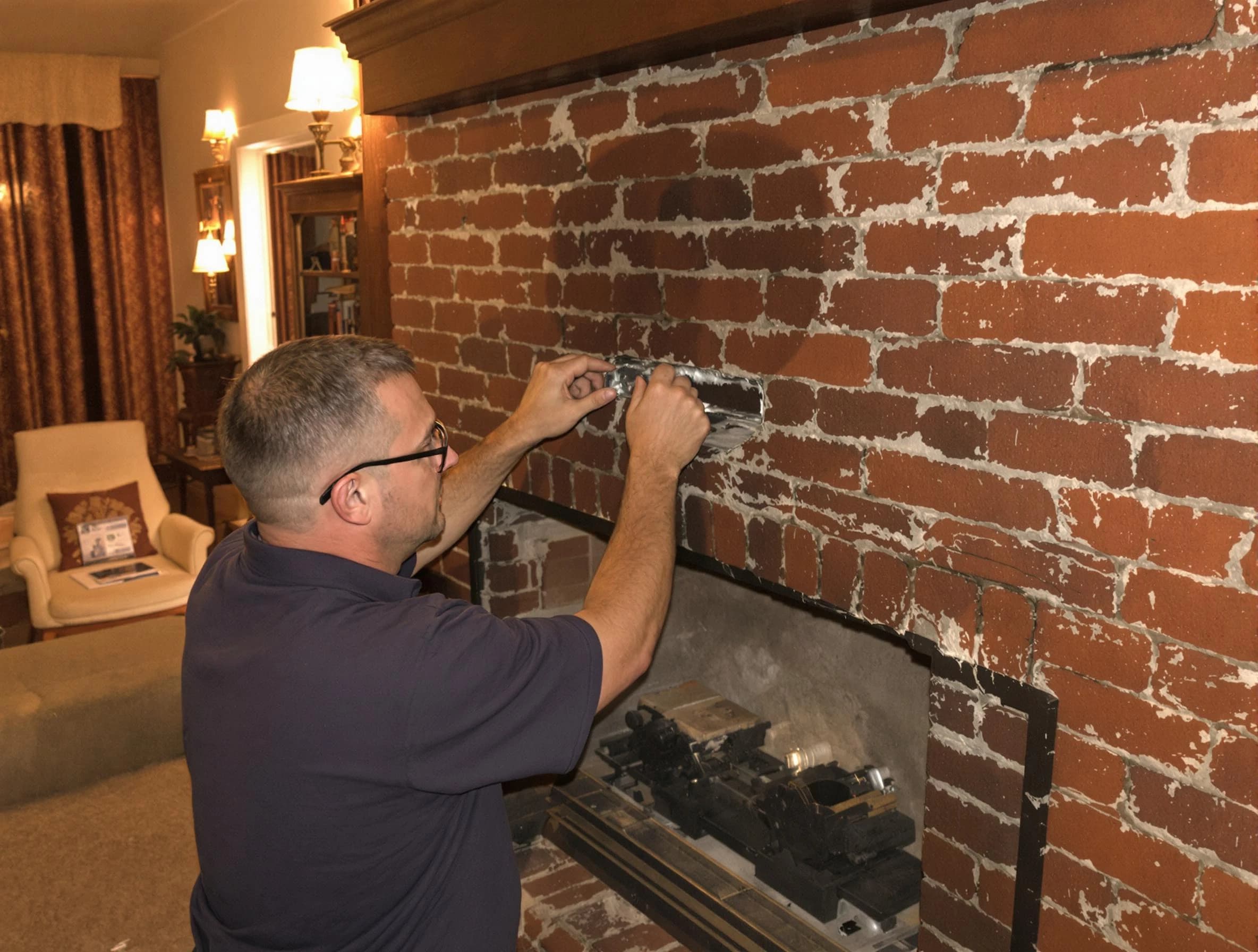 Wayne Chimney Sweep expert fixing a fireplace in Wayne, NJ