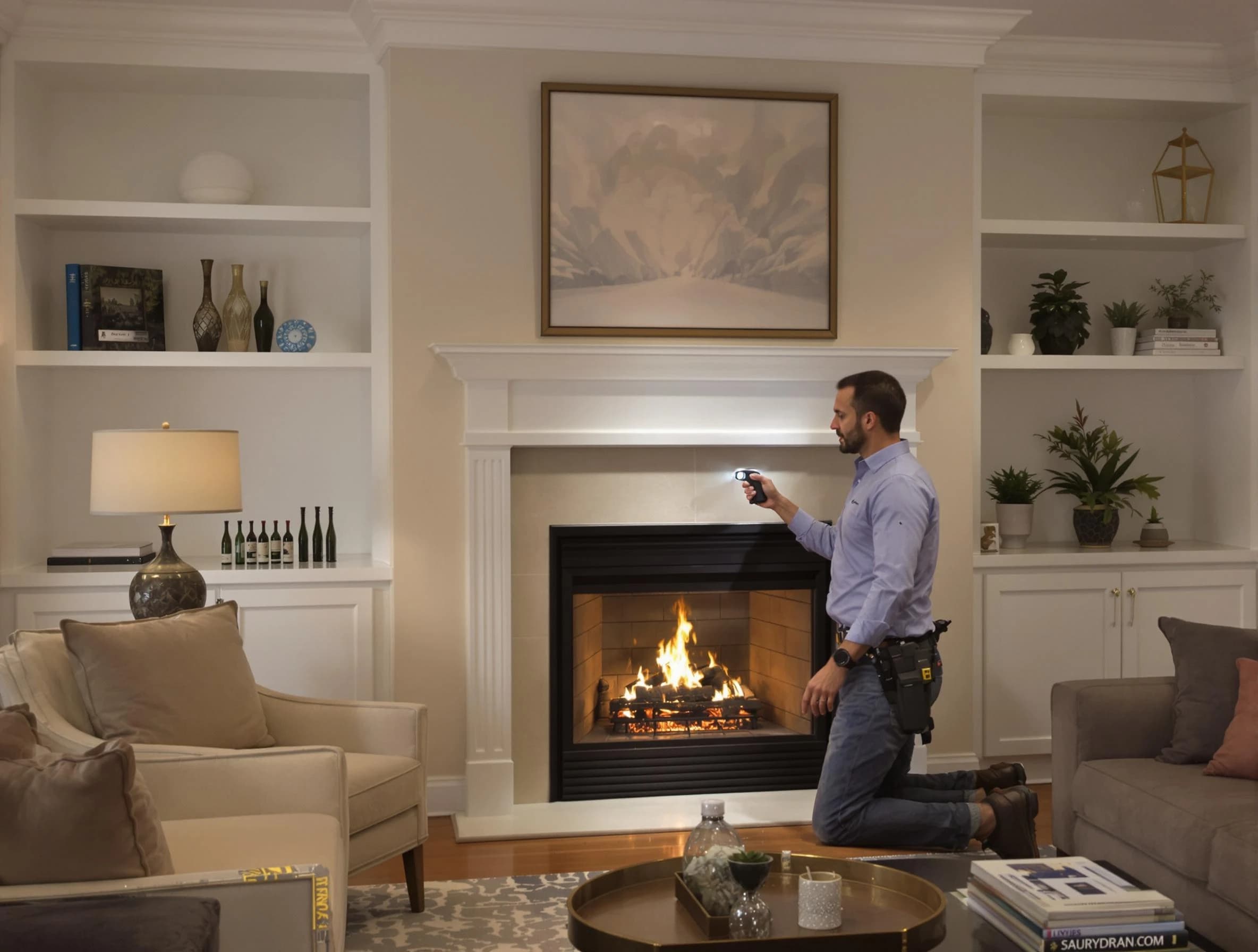 Wayne Chimney Sweep conducting a fireplace safety inspection in Wayne, NJ