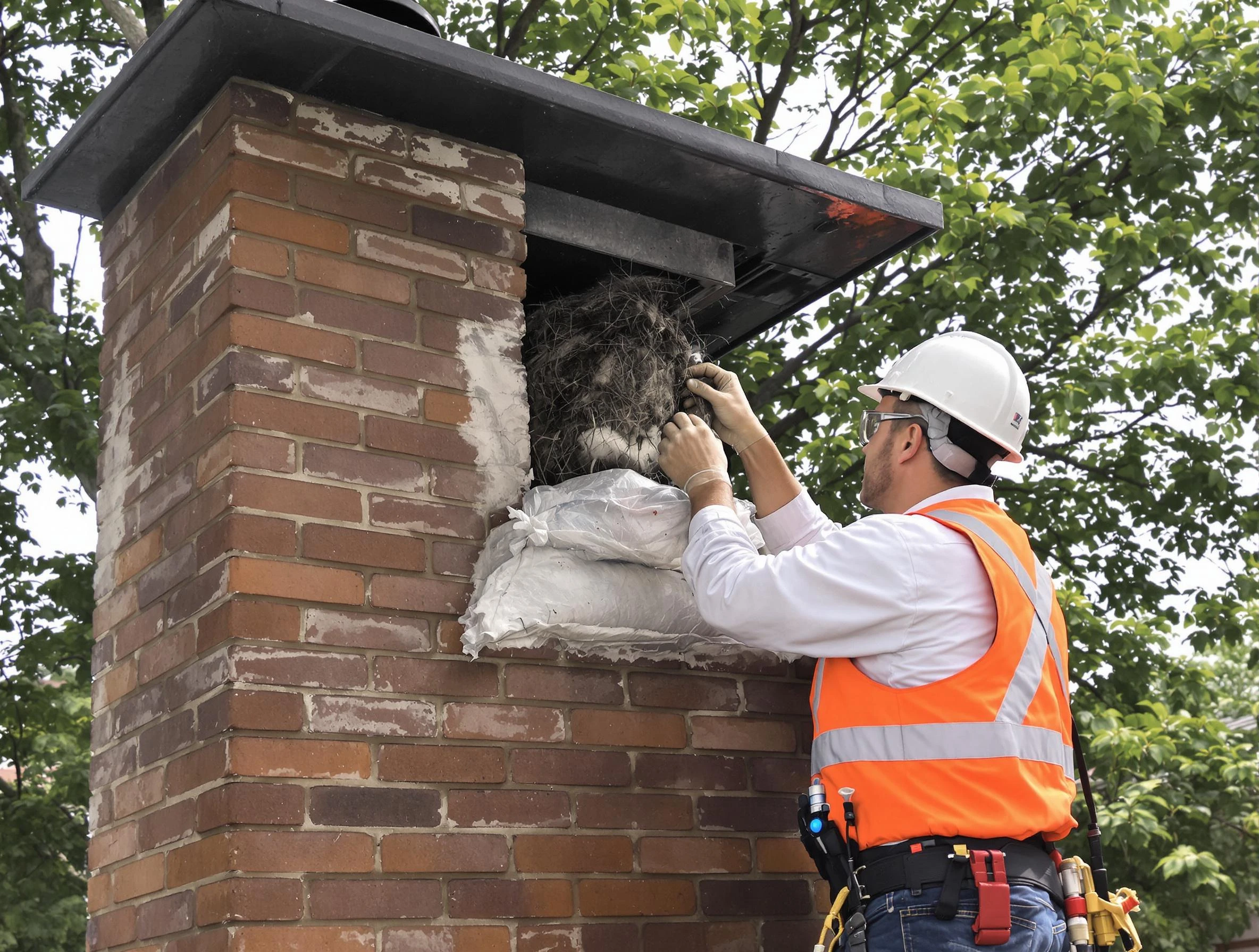 Humane removal of debris and animals by Wayne Chimney Sweep in Wayne, NJ