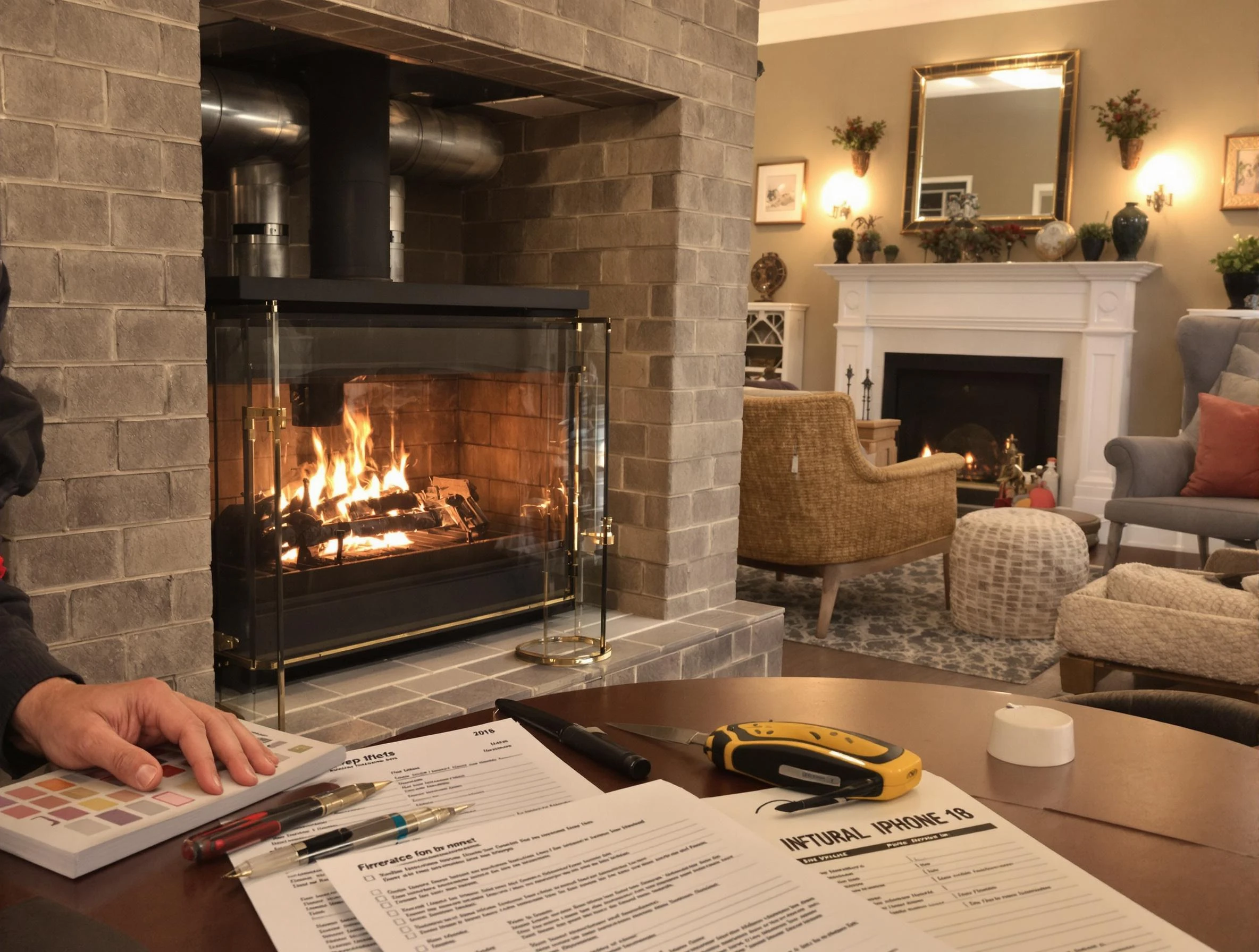 Wayne Chimney Sweep verifying fireplace safety measures in Wayne, NJ